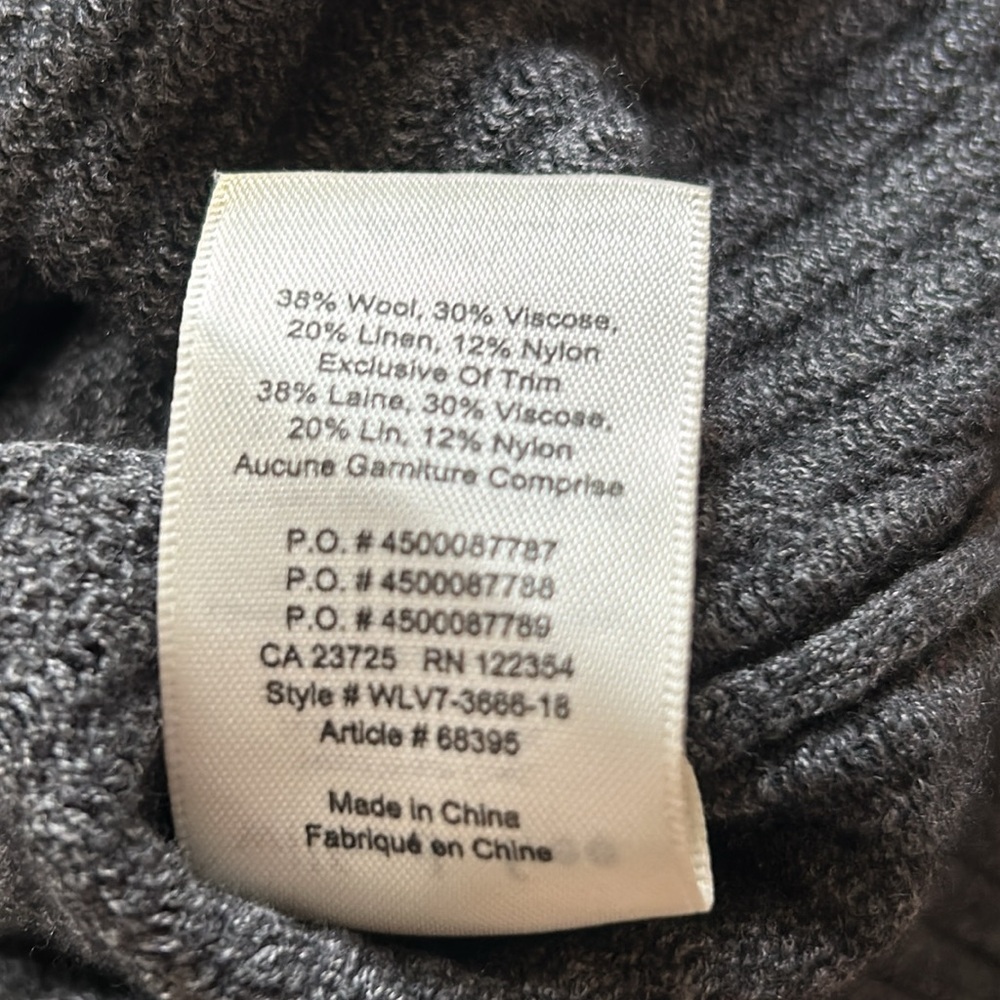 Aritzia Wilfred Free Lolan Sweater Charcoal Grey Wool Blend - Picture 7 of 7